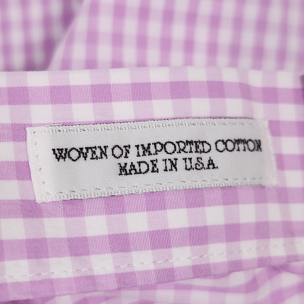 Maus Hoffman Shirt Mens Large Pink Check Pattern Short Sleeve Button Down USA - Picture 5 of 12